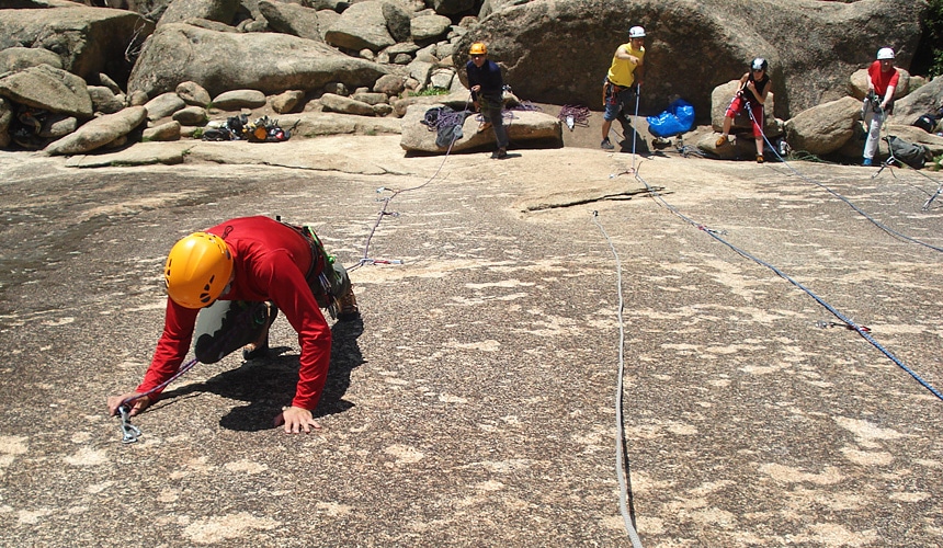 Rock Climbing in La Pedriza with Dreampeaks. Rock climbing in Madrid.