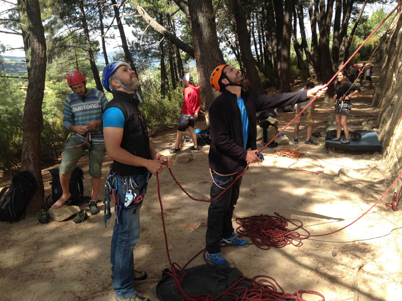 Rock Climbing in Madrid with Dreampeaks. rock climbing in La Pedriza